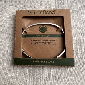 MantraBand Silver Bracelet - Faith Hope Love